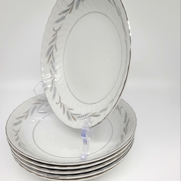 Japan Fine China Harvest Silver Rim (Wheaton) Pasta Bowls 6-Piece - Picture 6 of 8